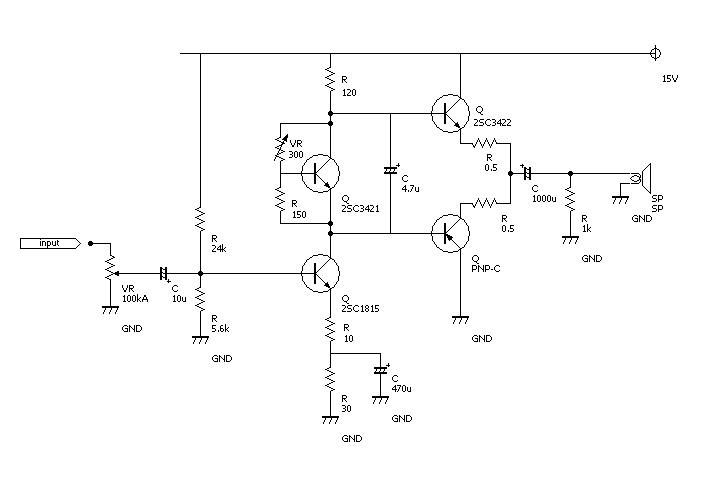 1Wトランジスタアンプの作成: teru's audio works