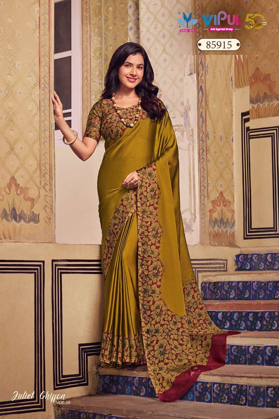 VIPUL JULIET CHIFFON VOL 19 9136 TRADITIONAL DESIGNER CHIFFON SAREE