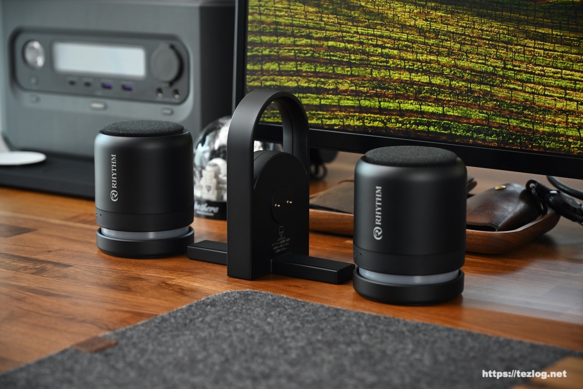 リズム MAGSPEAKER DUO レビュー。2つのスピーカーを自由に配置。防水