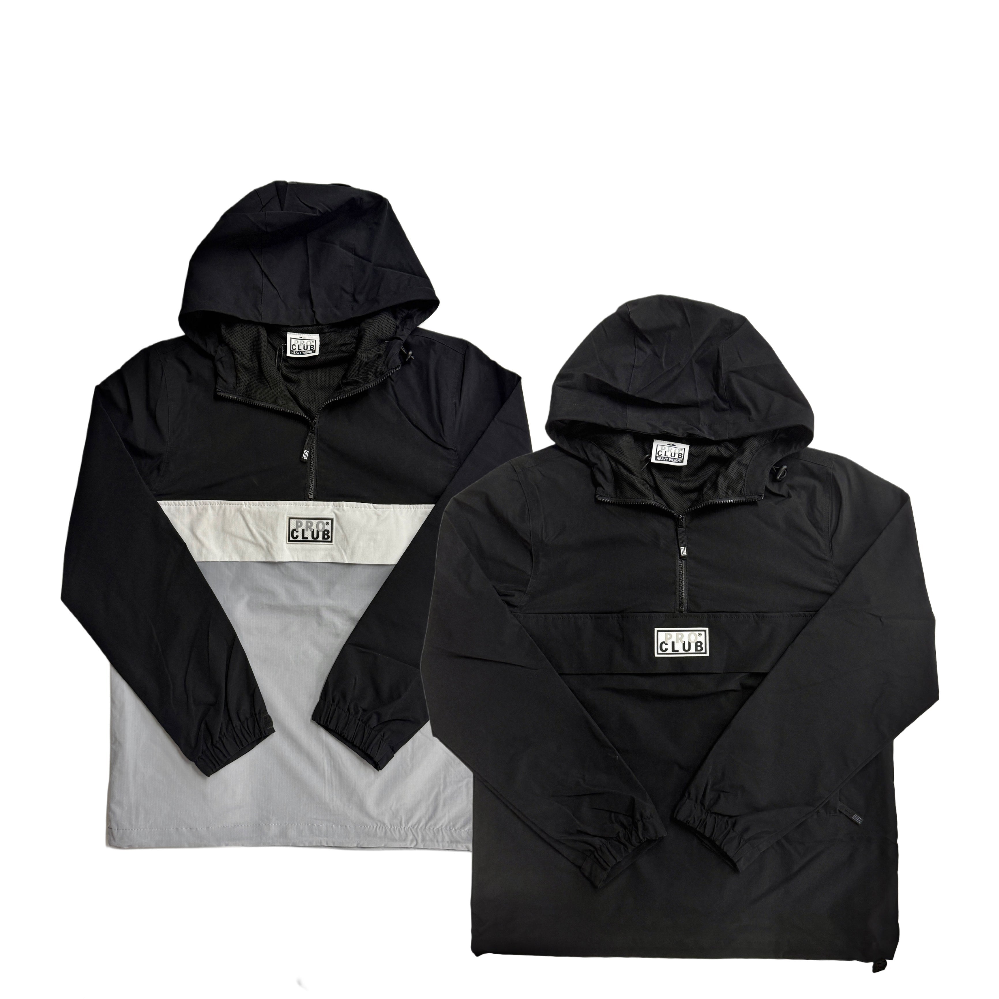 Pro Club Men's Nylon Hooded Pullover Anorak Jacket