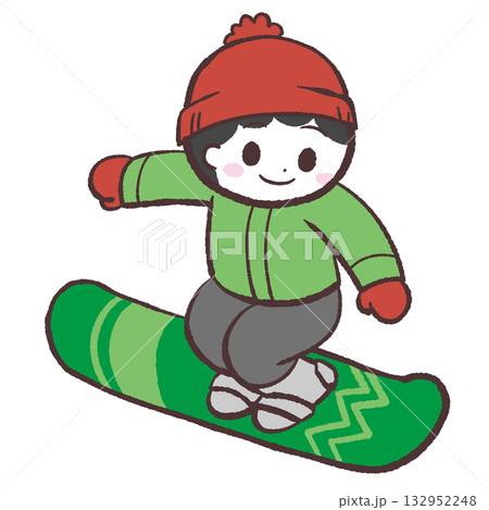 スノーボード スノボ 子供 男の子のイラスト素材 - PIXTA