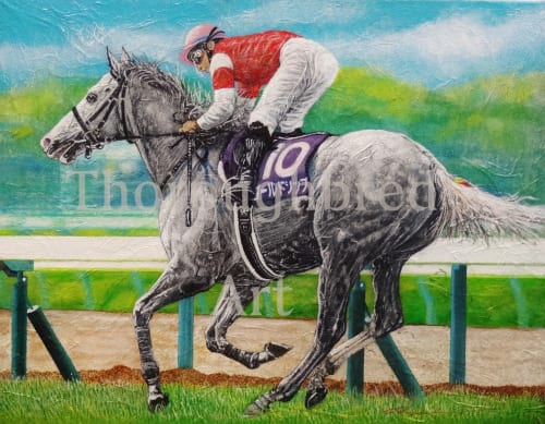 上鈴木正一 油彩画 A3サイズ『 レイデオロ 』ロバート様のオーダー作品