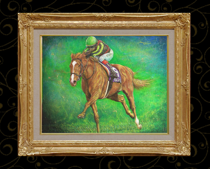 愛馬油彩画(受注制作・皐月賞)○ソールオリエンス | サラブレッドライフ