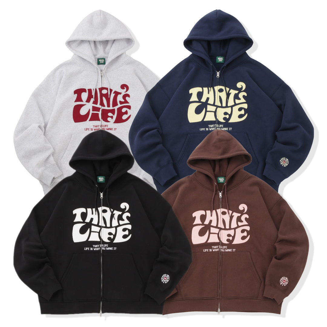 Front wave logo zip hoodie – That's life online store