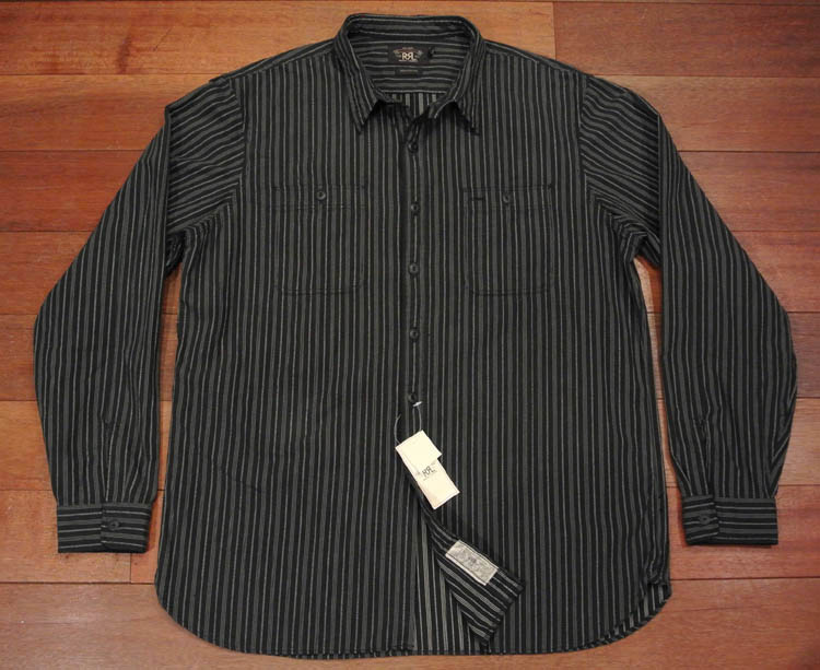 大きいサイズ：XL】RRLダブルアールエル ドビーストライプ ワーク