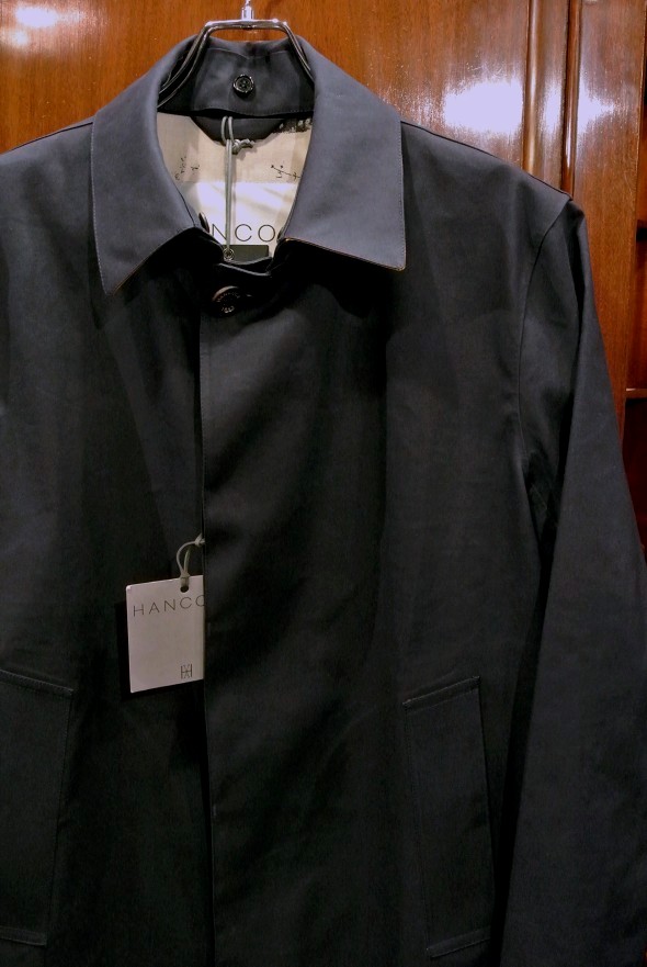 HANCOCK (ハンコック) ゴム引き ステンカラーコート（Navy/40） 新品