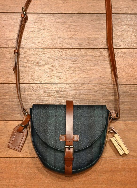 EXCELLENT USED) 90s ポロラルフローレン PVC×レザー ブラックウォッチ