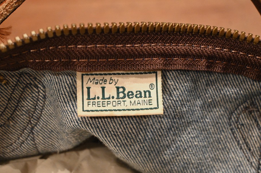 80-90s VTG/USED L.L BEAN デニム+レザー 大きいボストンバッグ