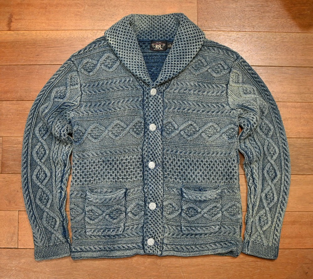 RRL INDIGO SHAWL COLLAR KNIT CARDIGAN インディゴ ショールカラー