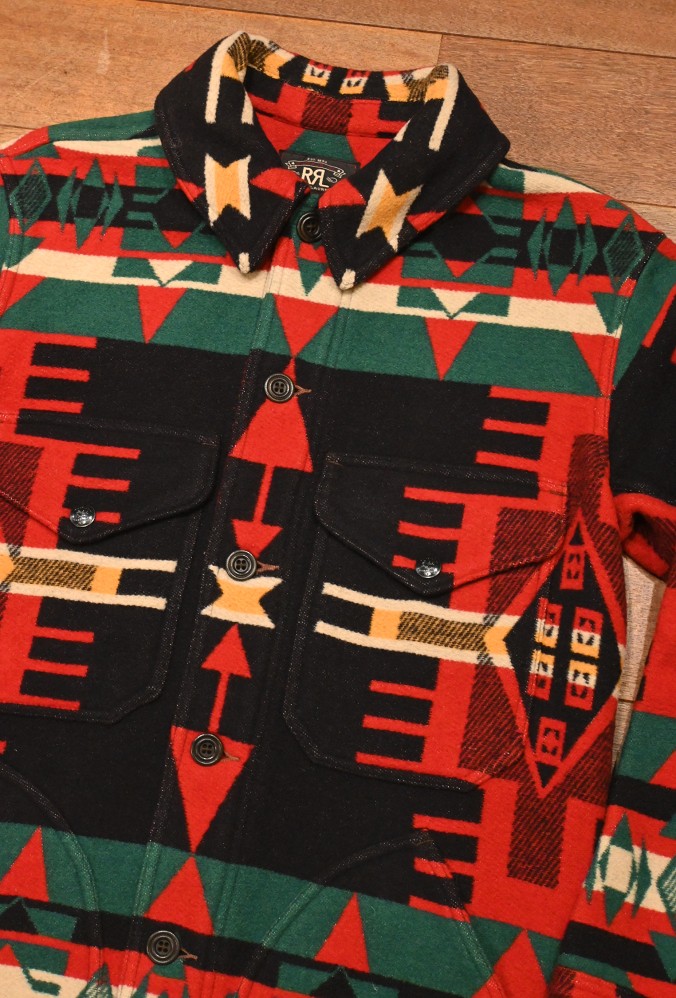 RRL ネイティブ柄 ウールジャケット(S)美中古 ダブルアールエルラルフ