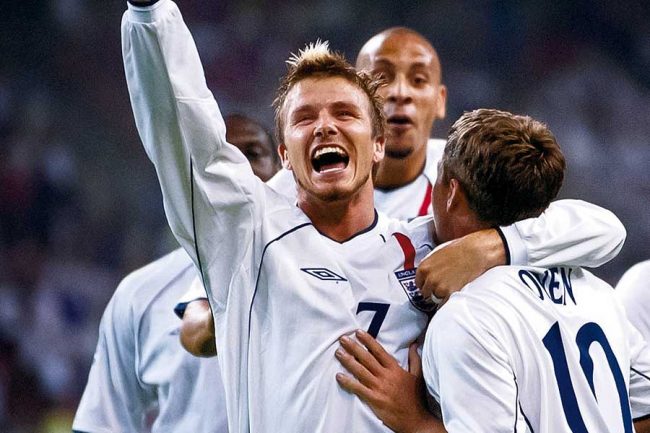 イングランド代表 7番BECKHAM 02日韓W杯 ユニフォーム 白 Sサイズ 日韓