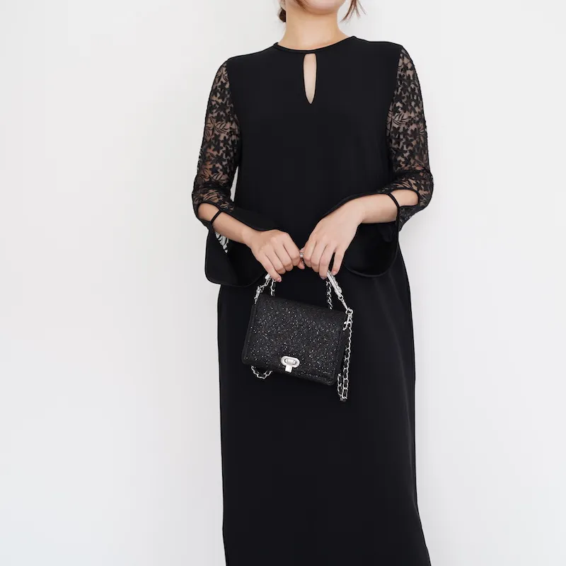 Mame Kurogouchi（マメ クロゴウチ） フローラルレーススリーブドレス