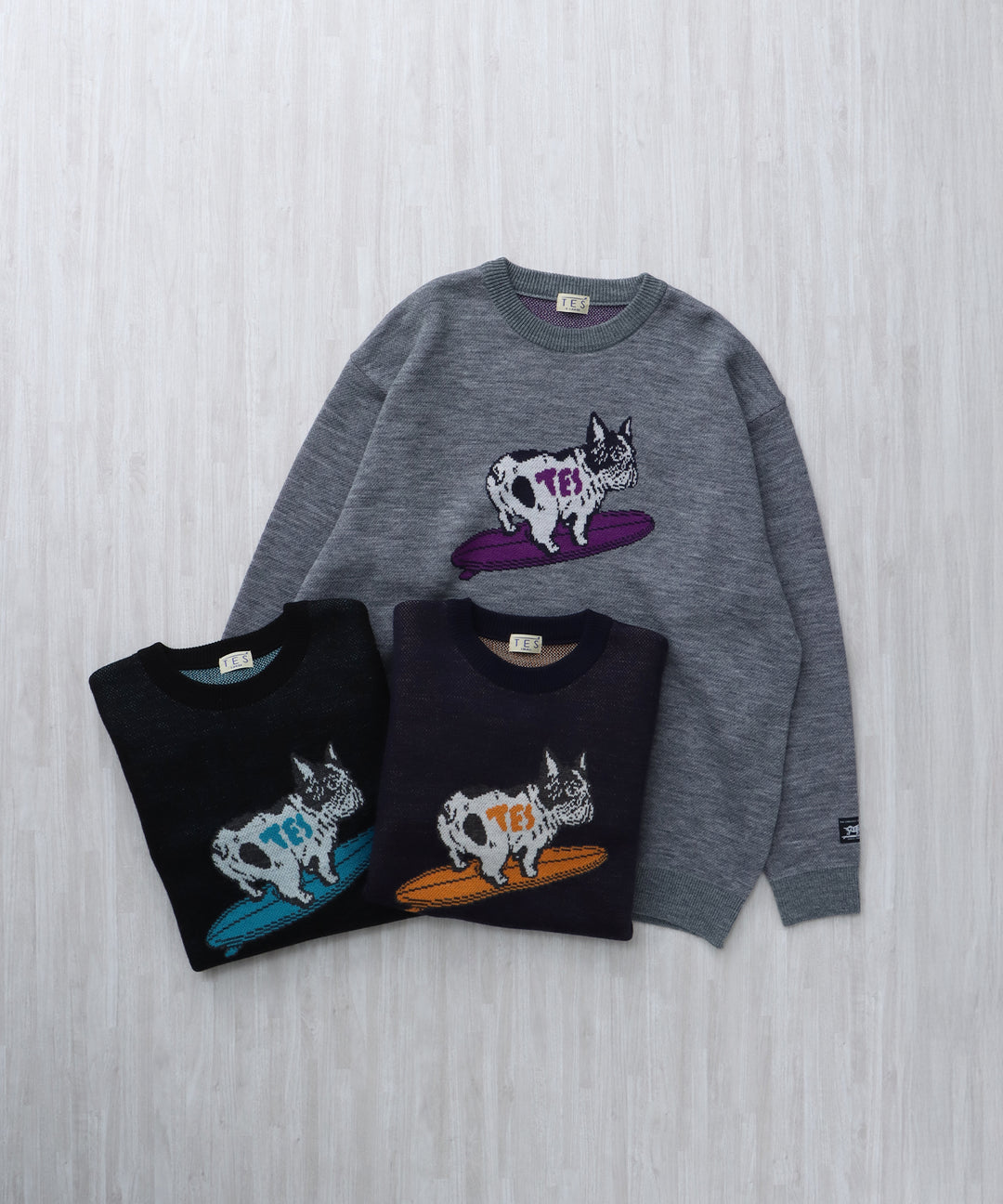 WEB / FLAG SHOP限定】TES JAPAN MADE TURN BUHI KNIT CN /クルー