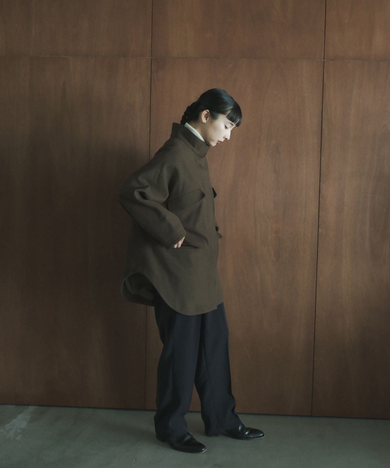 ≪通常販売≫melton stand collar half coat（メルトンスタンドカラー