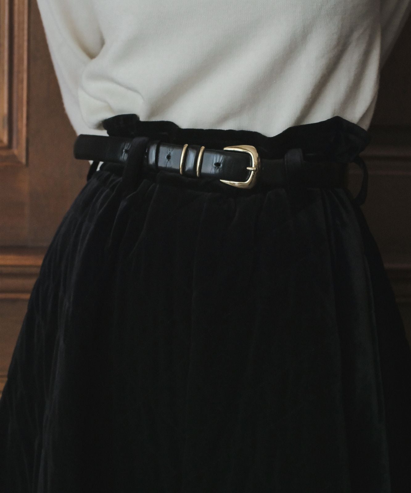 ≪通常販売≫velvet quilting super flare skirt （ベルベット