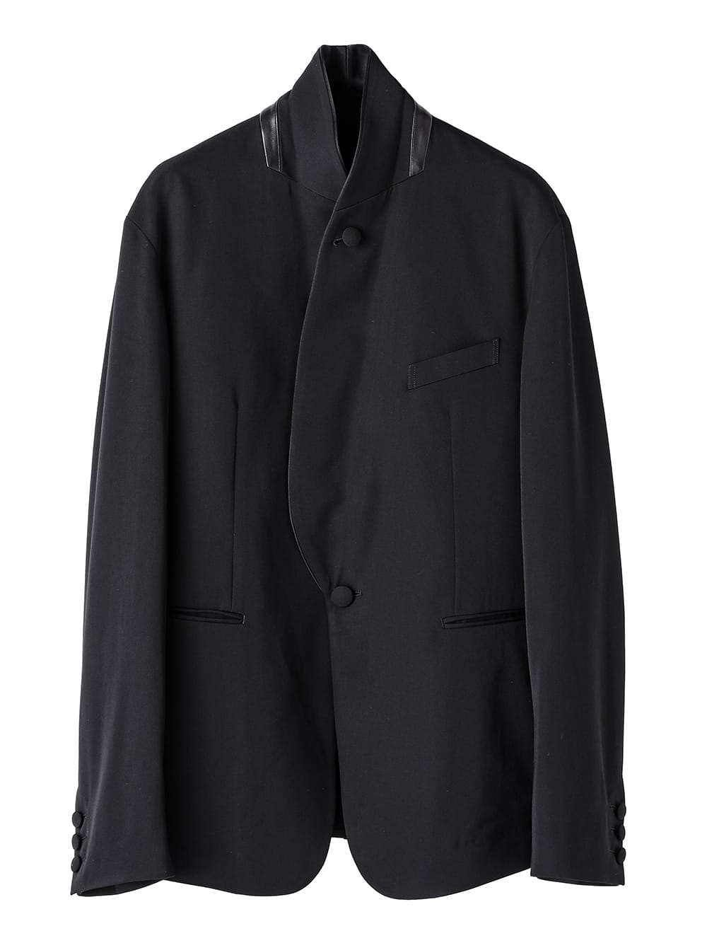 sj.0004AW25-black ショールカラージャケット The Black-and-White