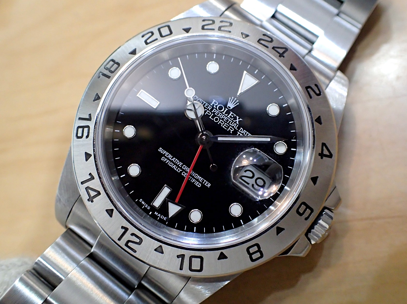 中古品B【ROLEX】ロレックス エクスプローラー2 Ref.16570 P番 黒文字