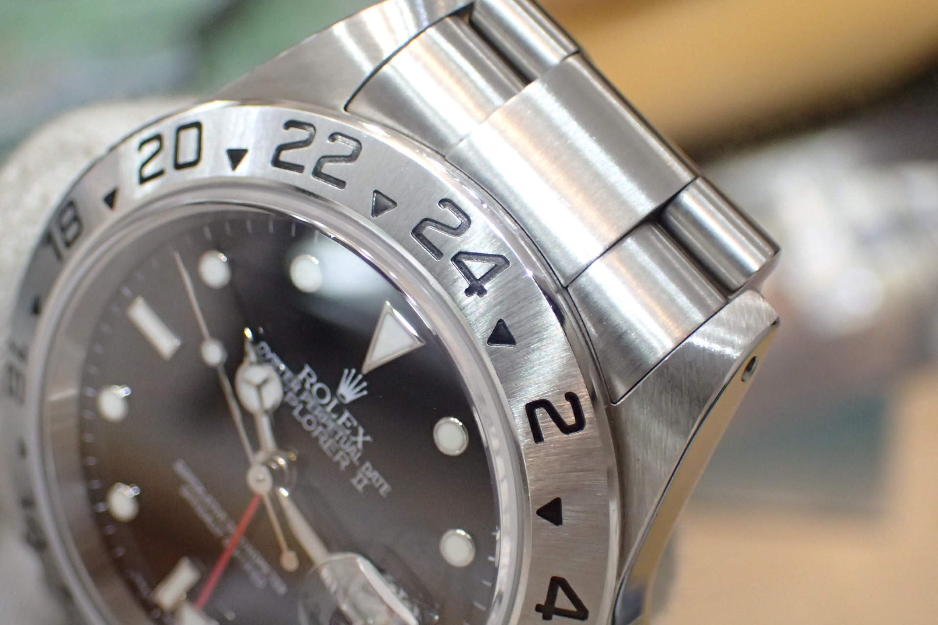 中古品B【ROLEX】ロレックス エクスプローラー2 Ref.16570 P番 黒文字