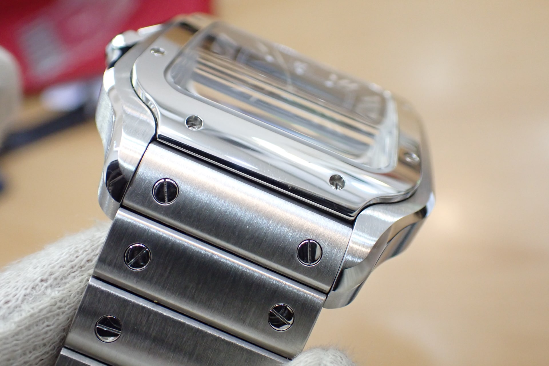 中古品A【CARTIER】カルティエ サントス ドゥ カルティエ LM ブルー