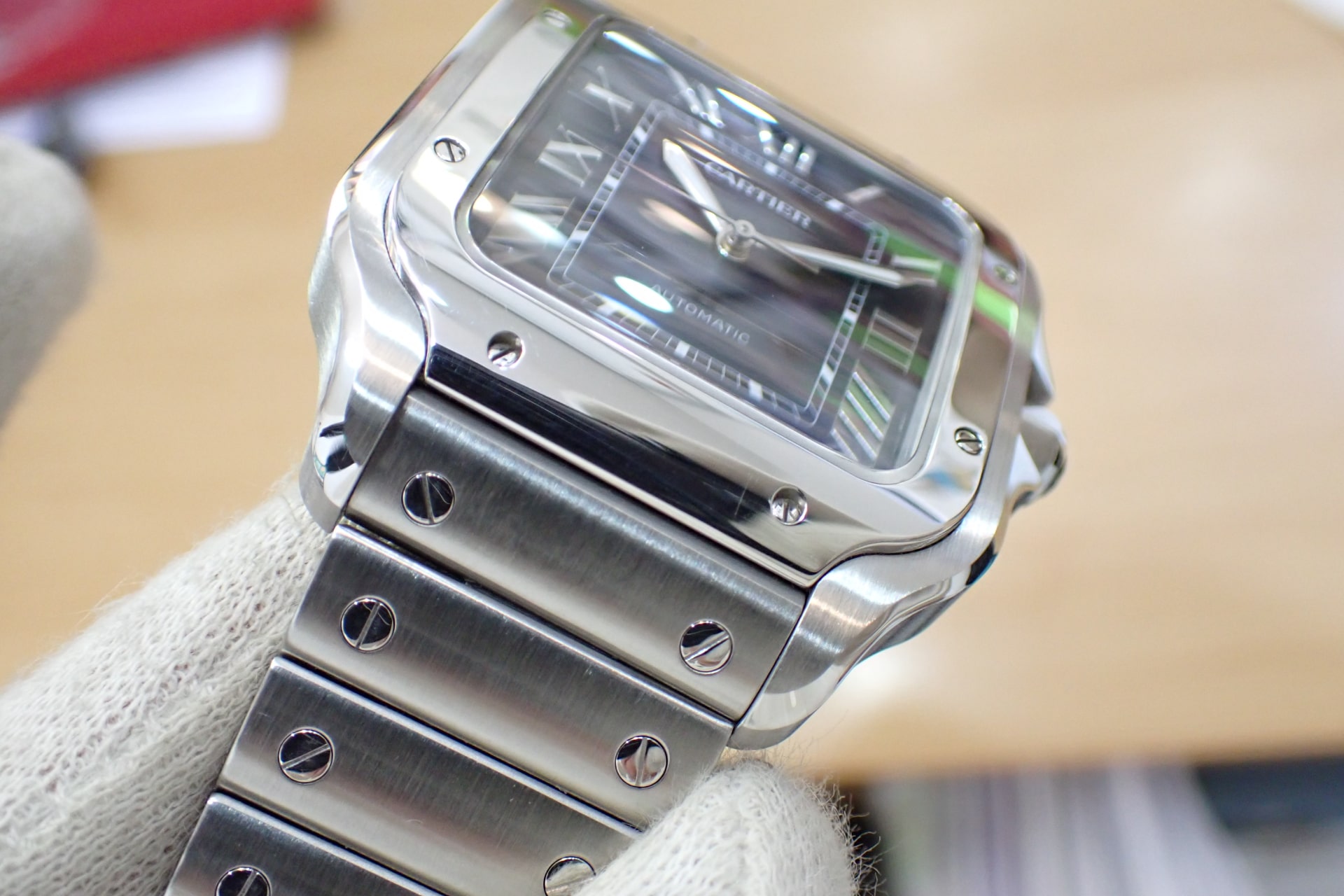 中古品A【CARTIER】カルティエ サントス ドゥ カルティエ LM ブルー