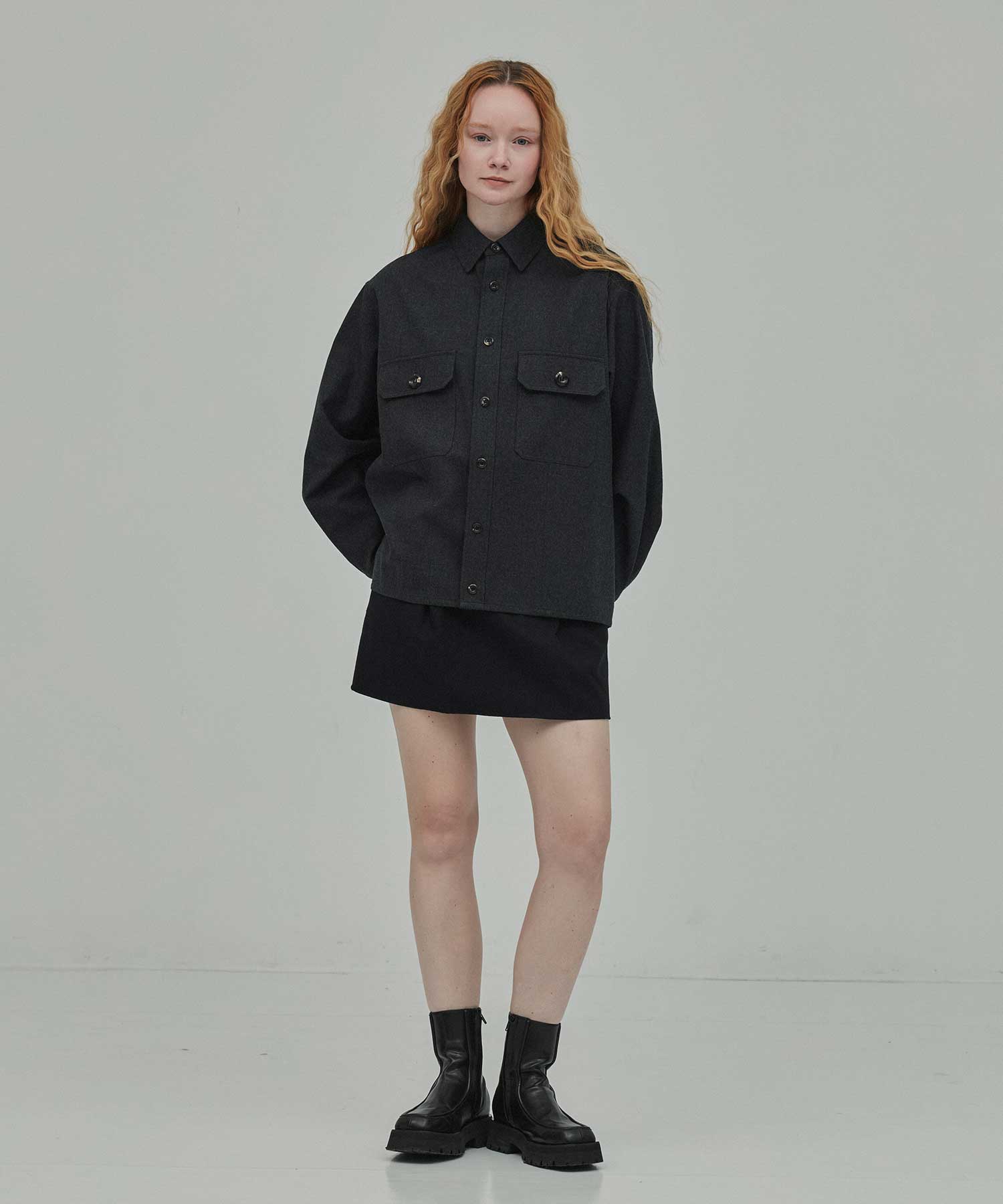 RERACS CPO SHORT SHIRT(36 DARK GREY): THE RERACS: WOMENS｜THE