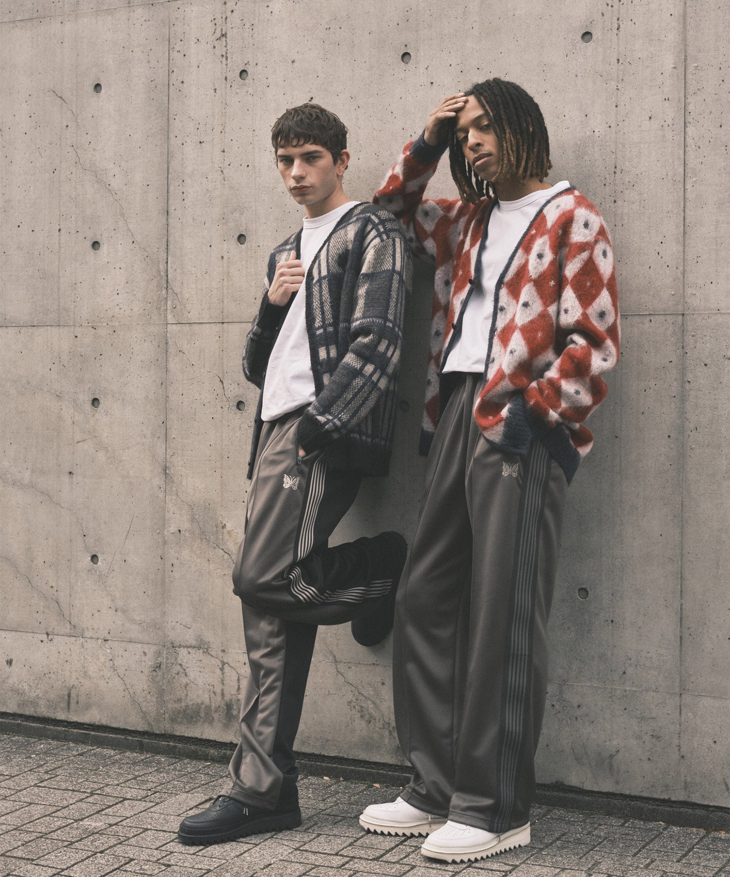 EX.Mohair Cardigan - Original Check With Papillon ｜ NEEDLES