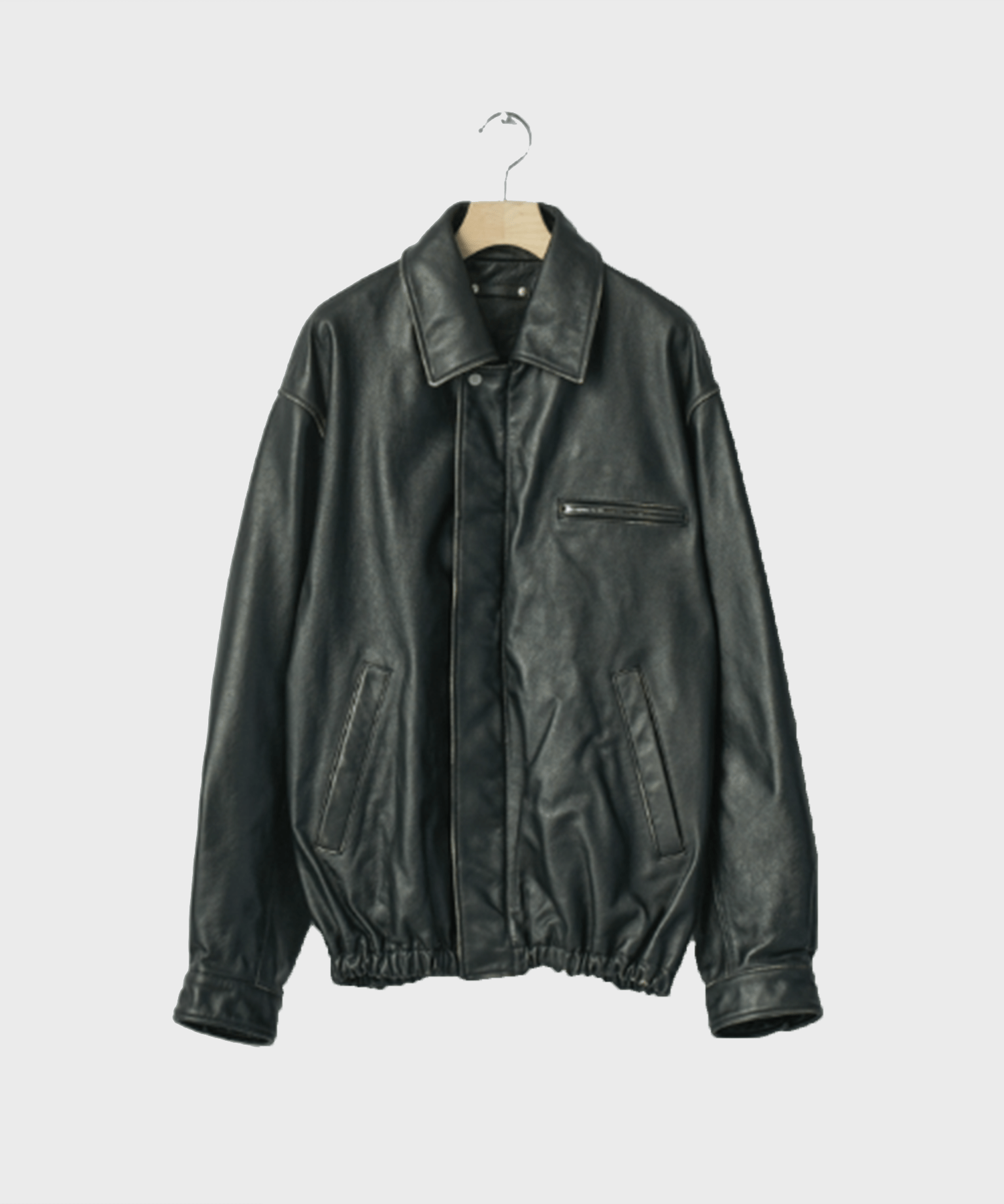 COW LEATHER VINTAGE ZIP JACKET | SSSTEIN
