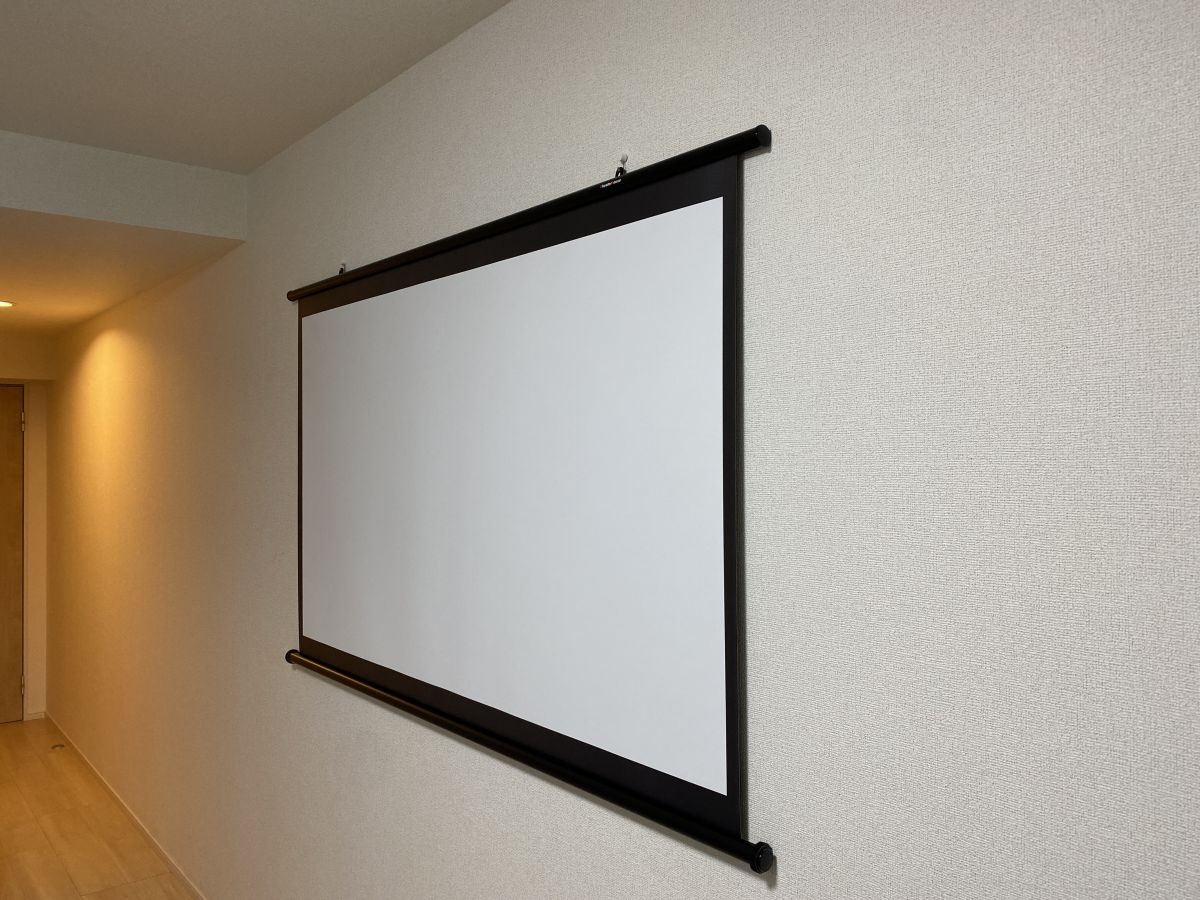 掛け軸 プロジェクター スクリーン ワイド80インチ フルハイビジョン