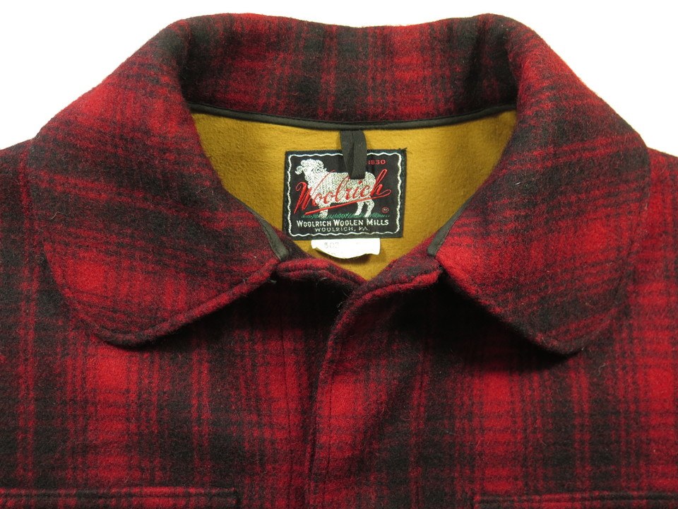 Vintage 60s Woolrich Hunting Coat 48 Shadow Plaid Wool Mackinaw