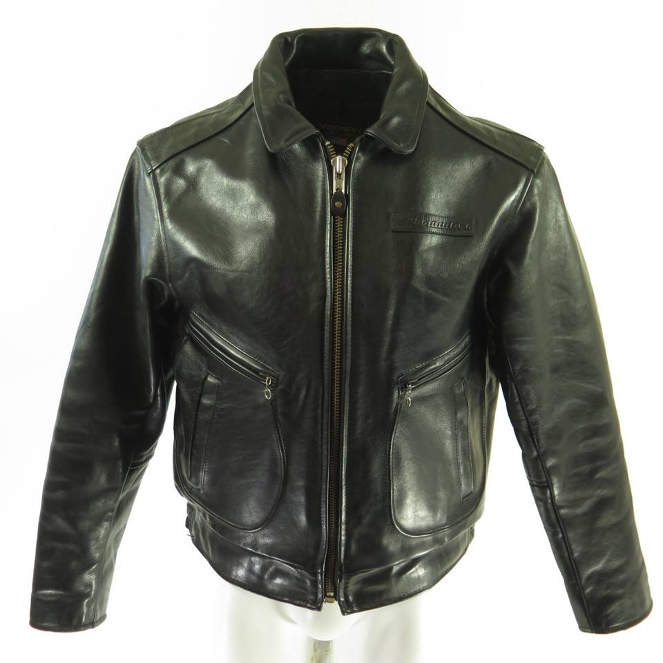 Vintage 80s Vanson Marauder Biker Leather Jacket Mens 42 Black D