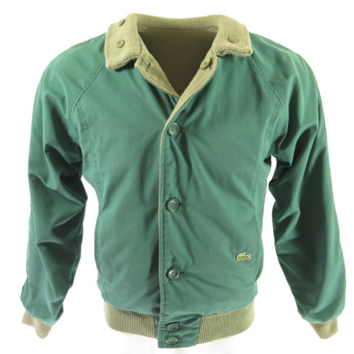 Vintage 80s Lacoste Reversible Jacket Small fits M Green Alligator