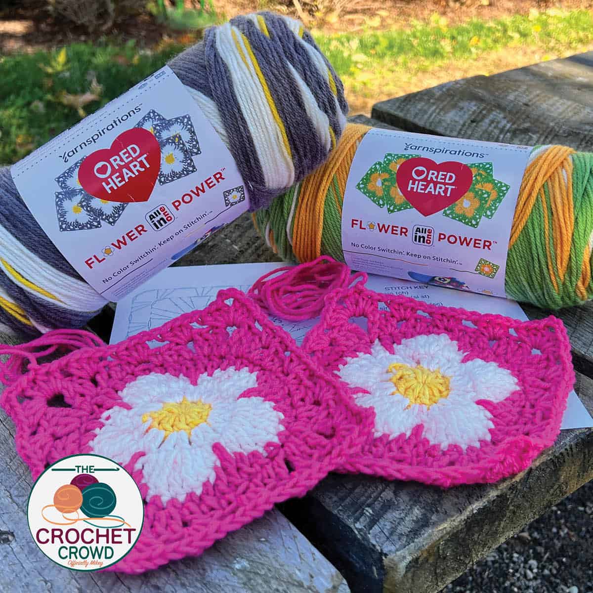 How To Crochet Red Heart All In One Flower Power Yarn + Free
