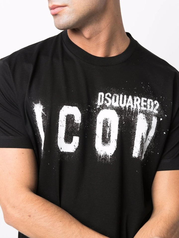 Dsquared2 Icon Spray Logo-print T-shirt in Black – TheDesignerBox
