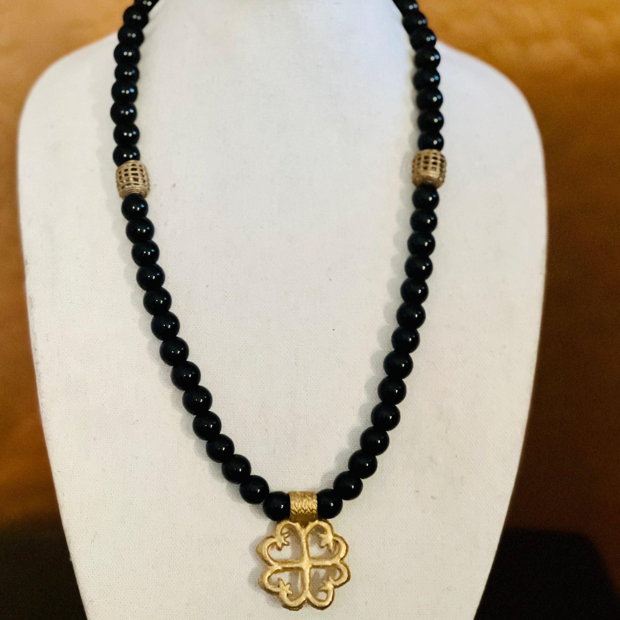 African Glass Bead & Adinkra Necklace – thediasporacollective