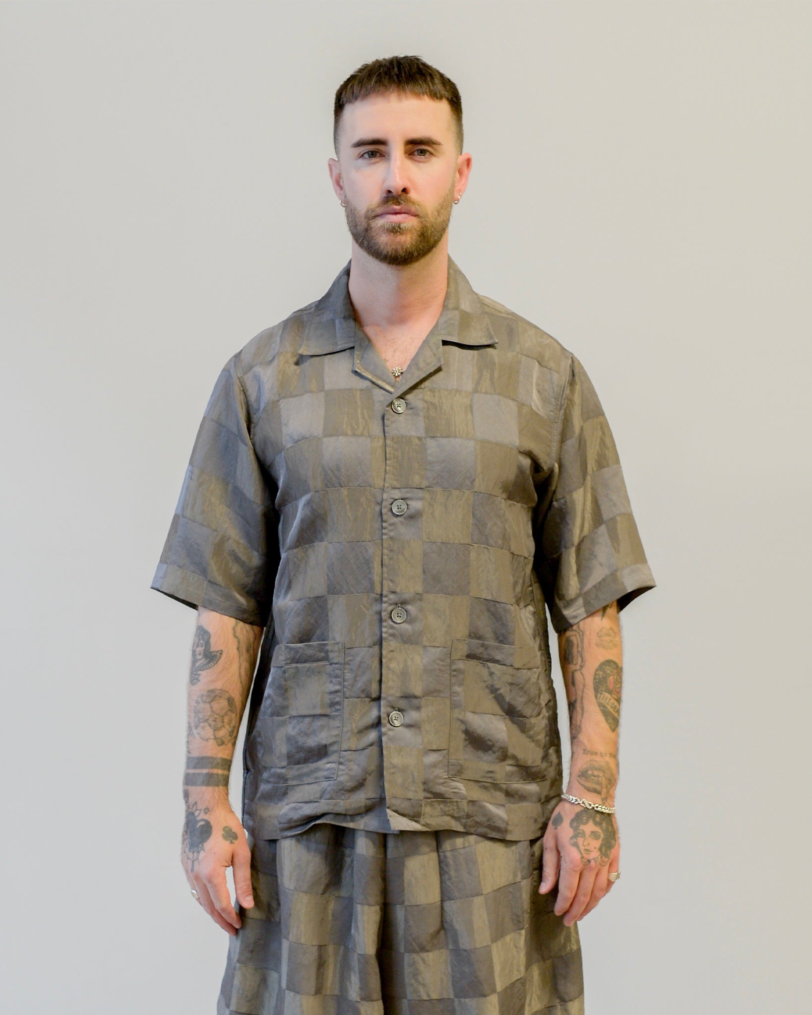 Needles Cabana Shirt R/N Bright Cloth Checker Grey – The Foxhole