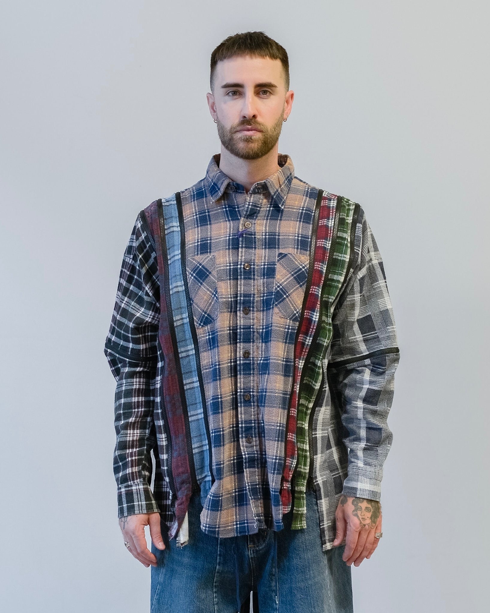 トップス Rebuild by Needles / 7 Cuts Shirt M Rebuild by Needles Flannel Shirt 7 Cuts Shirt new XS | eBay