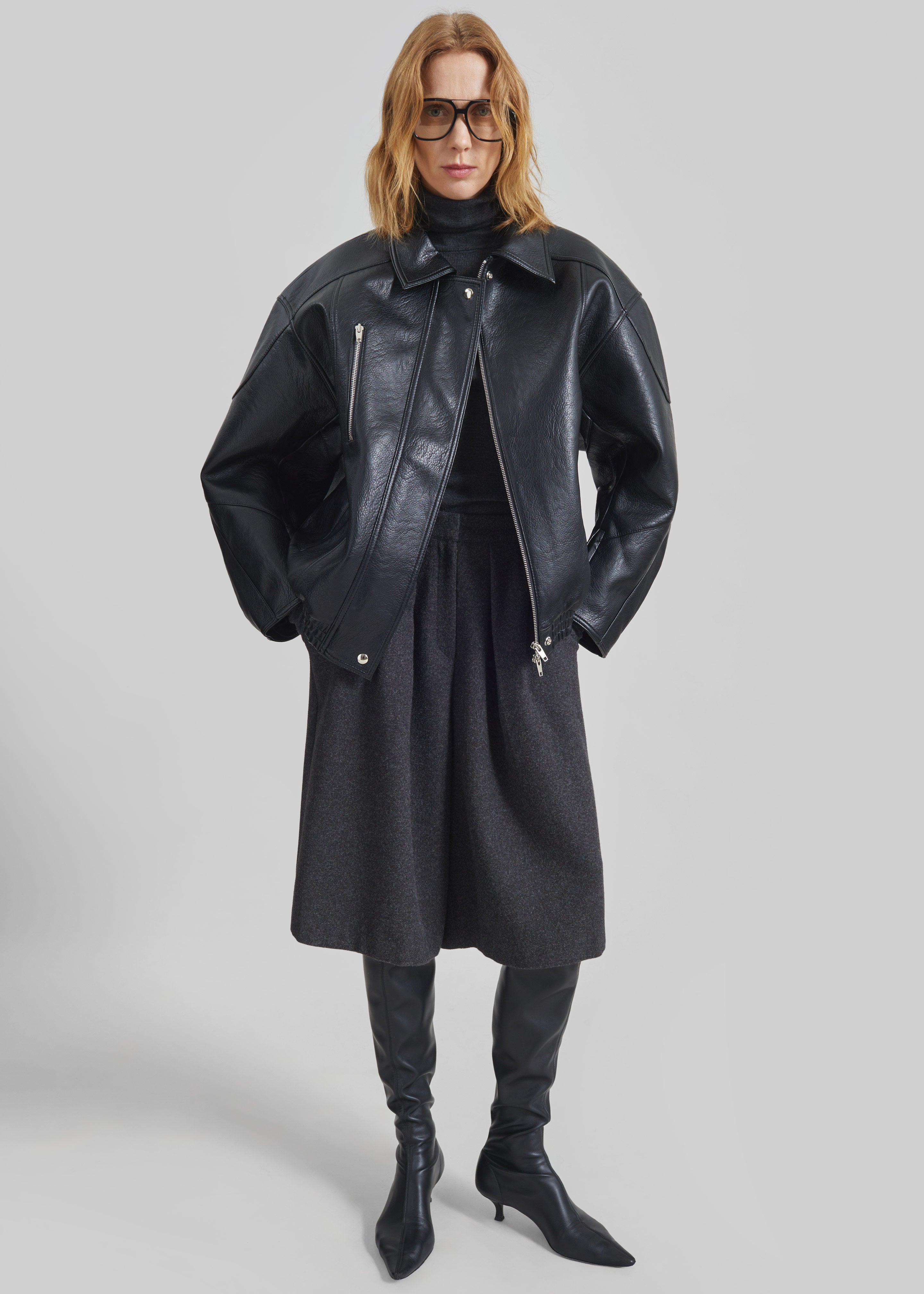 Enora Faux Leather Jacket - Black – The Frankie Shop