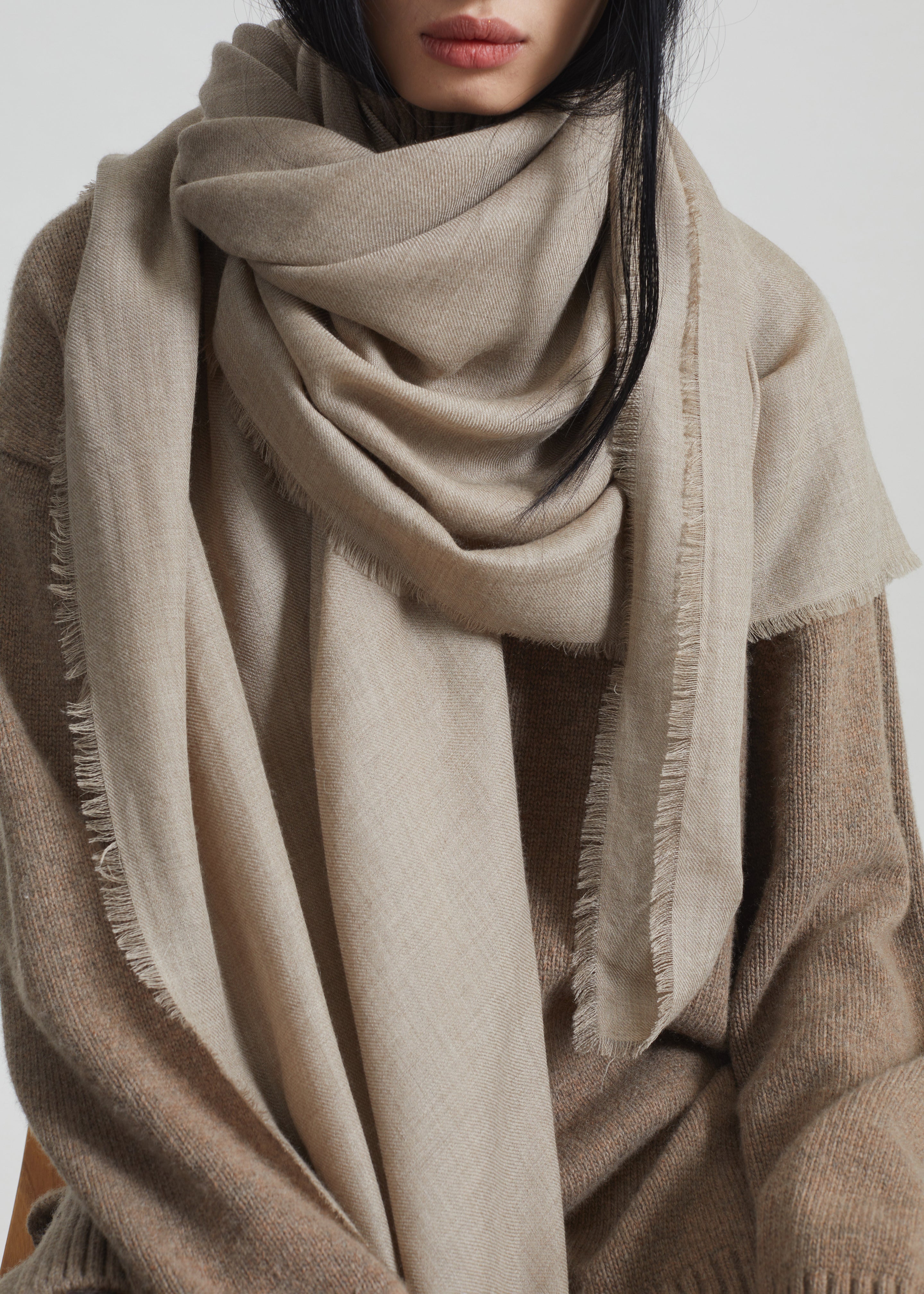 Sanova Cashmere Twill Scarf - Taupe – The Frankie Shop