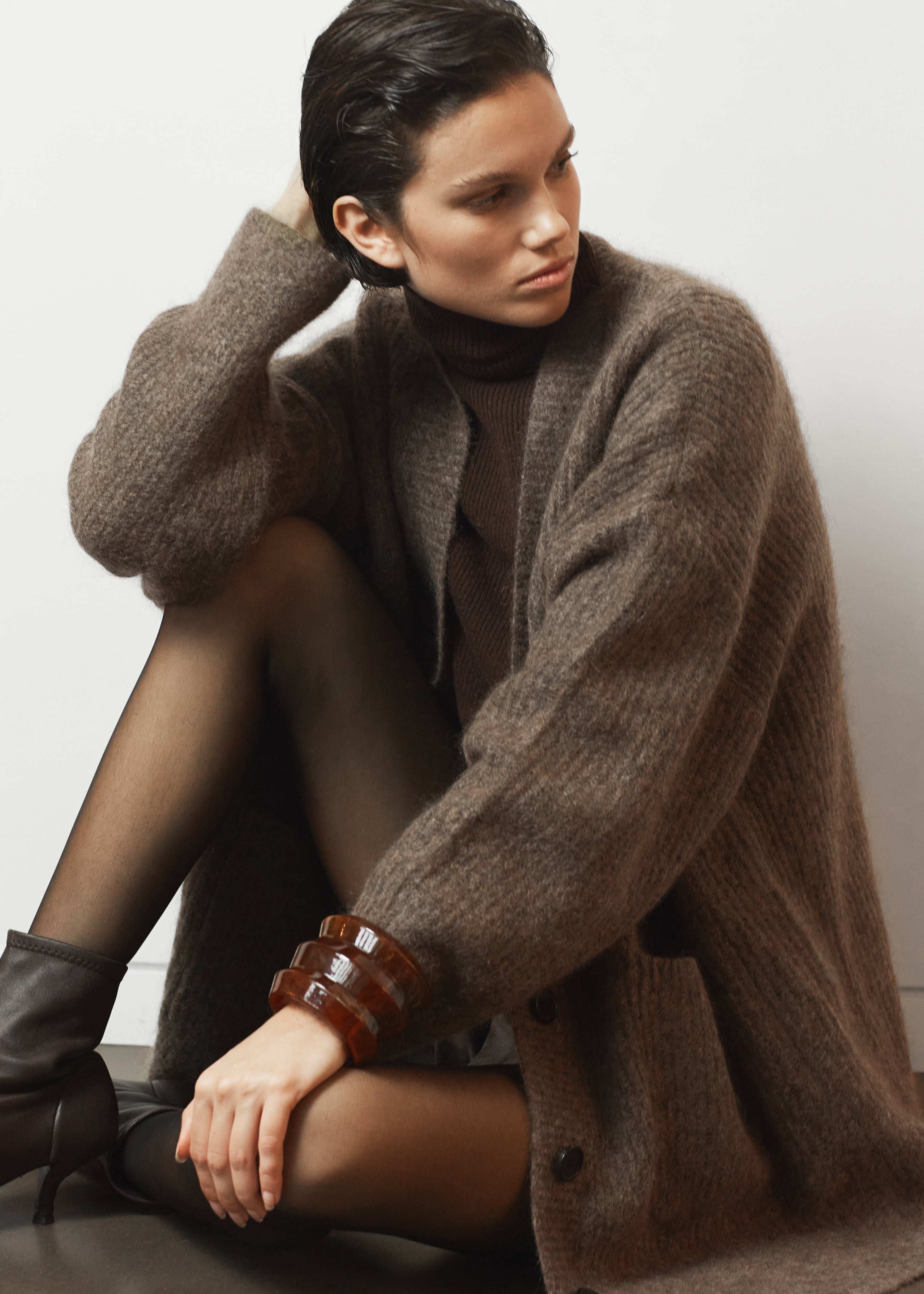 Ruhr Oversized Mohair Cardigan - Brown – The Frankie Shop