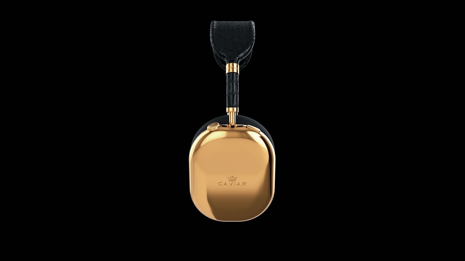 Caviar AirPods Max Gold Black features earcups made from 750 grams
