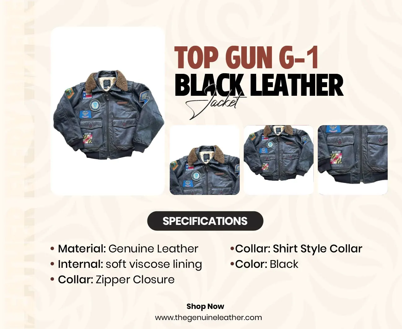 Top Gun G-1 Black Leather Jacket | Top Gun Leather Jacket