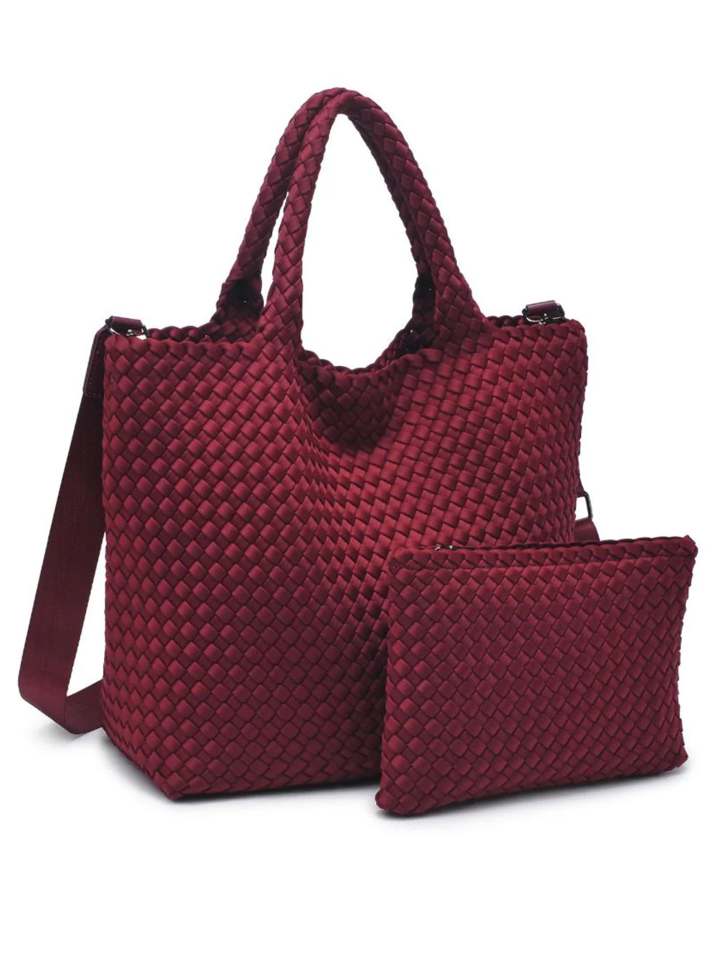 Sol & Selene - Sky's The Limit - Medium Tote Woven Neoprene - Wine