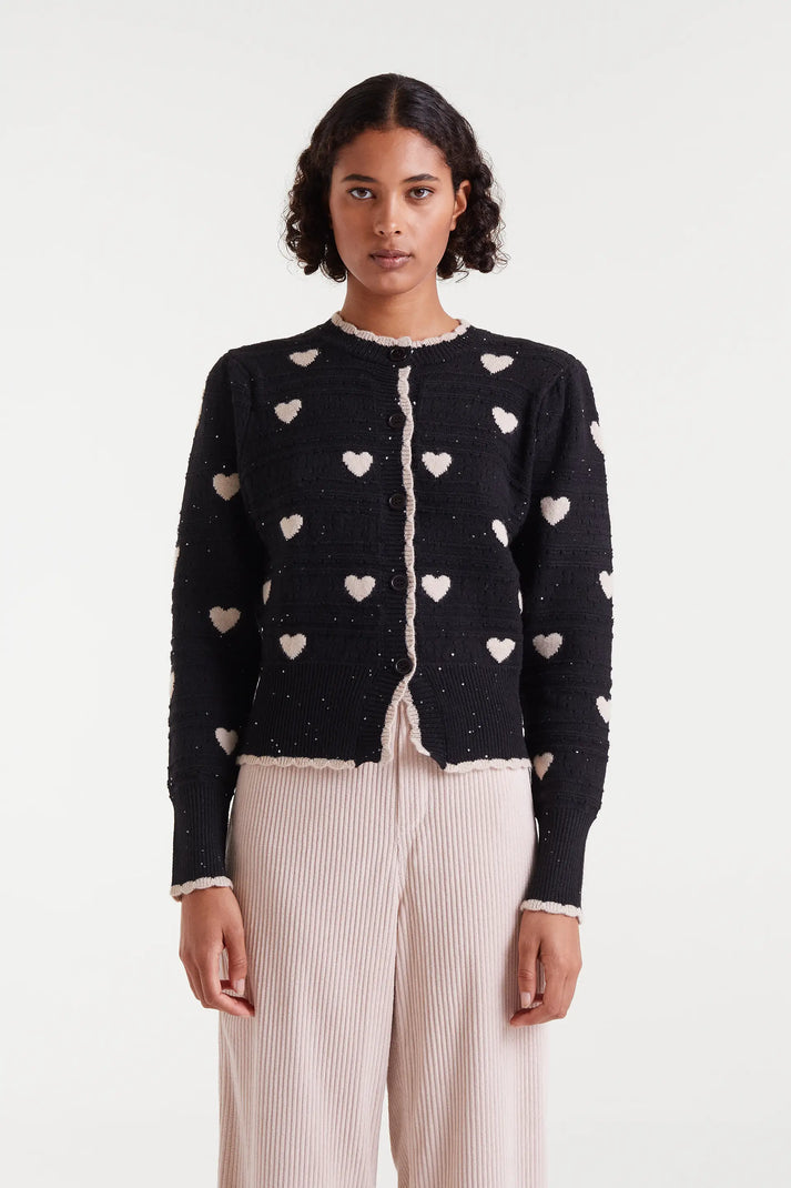 Black & White Heart Cardigan – The Kira Shop