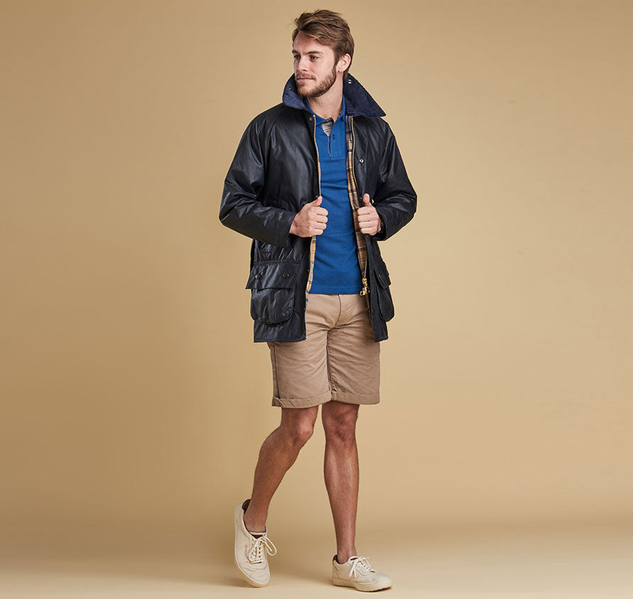 Barbour Beaufort Wax Jacket - Navy – The Lucky Knot Men's