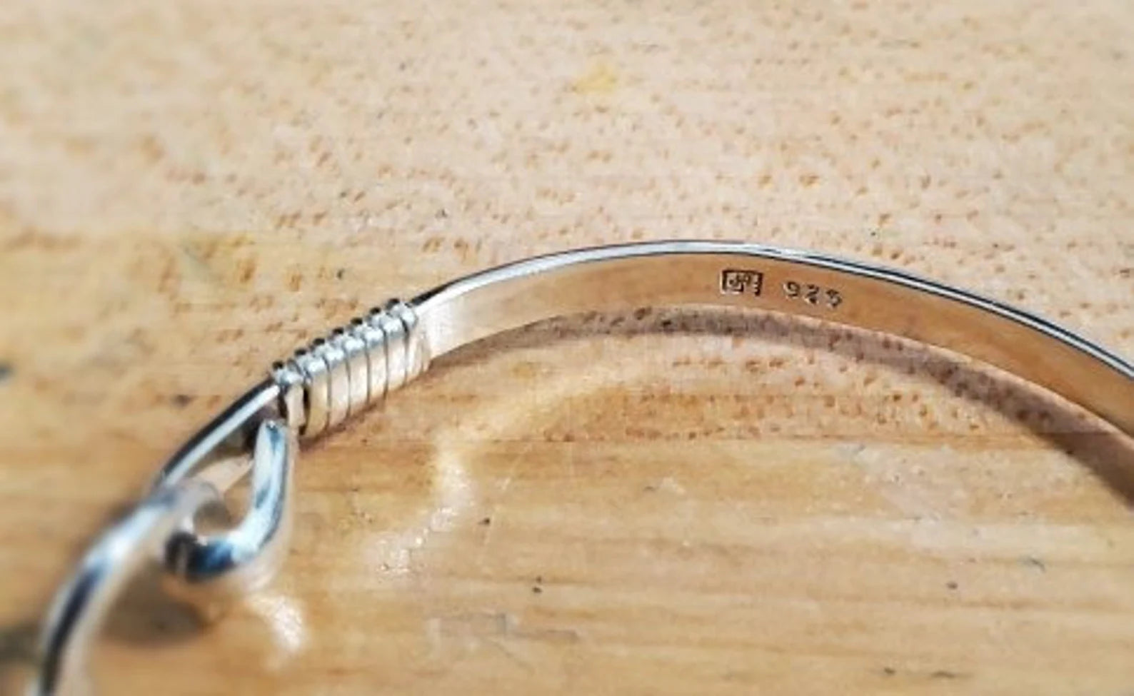 St Croix Hook Bracelet, 4mm Handmade Sterling Silver w/ Silver