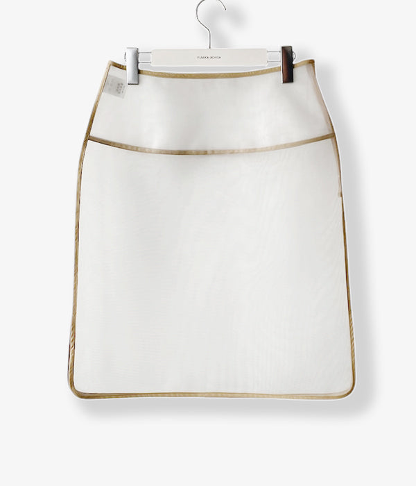 FUMIKA_UCHIDA/MESH SHEATH SKIRT(CLEAR/BEIGE)