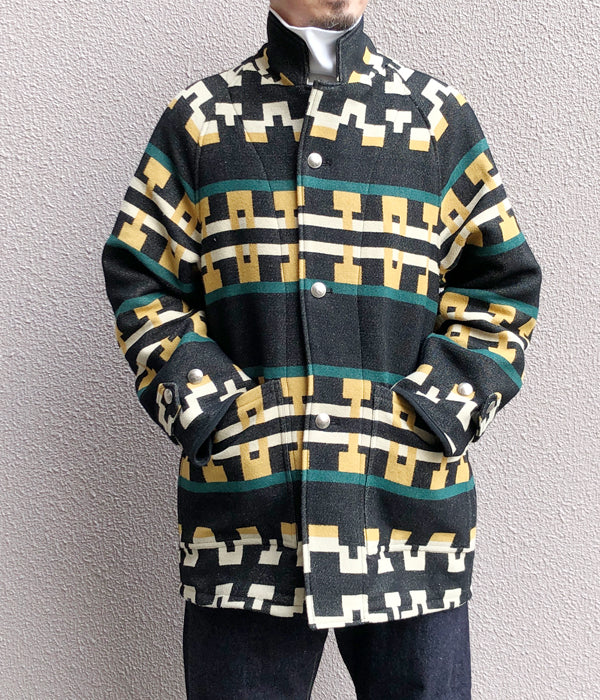 visvim/HOPILAND COAT NATIVE BLANKET (BLACK)