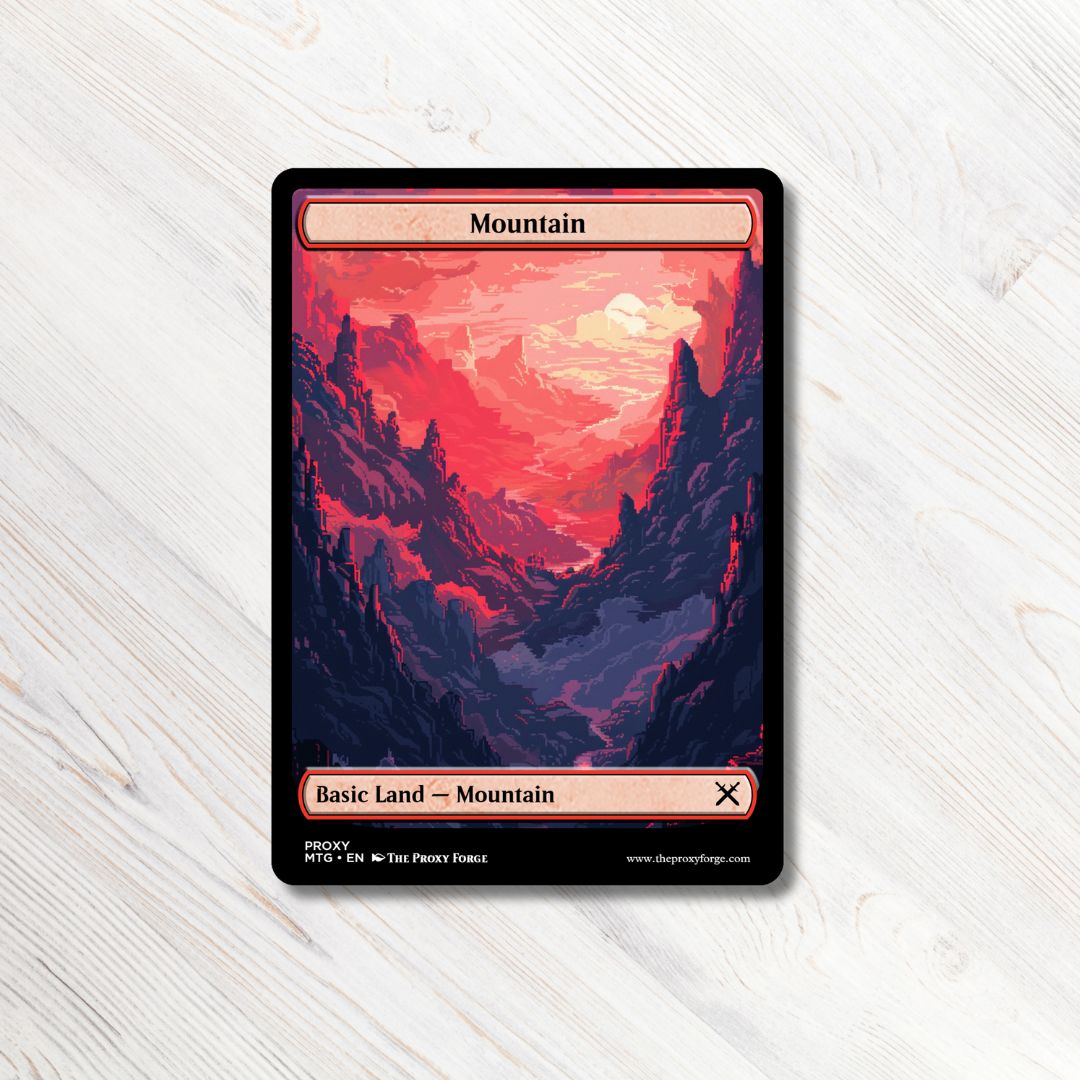 MTG Proxy Basic Mountain: 8-Bit