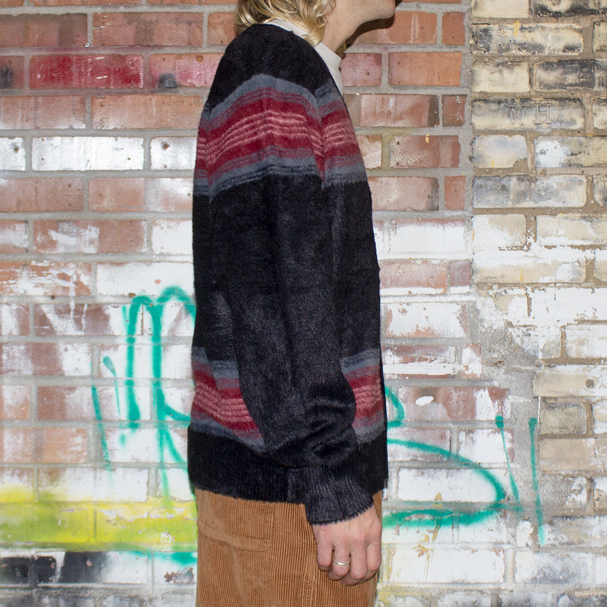 Stripe Shaggy Cardigan – Premier