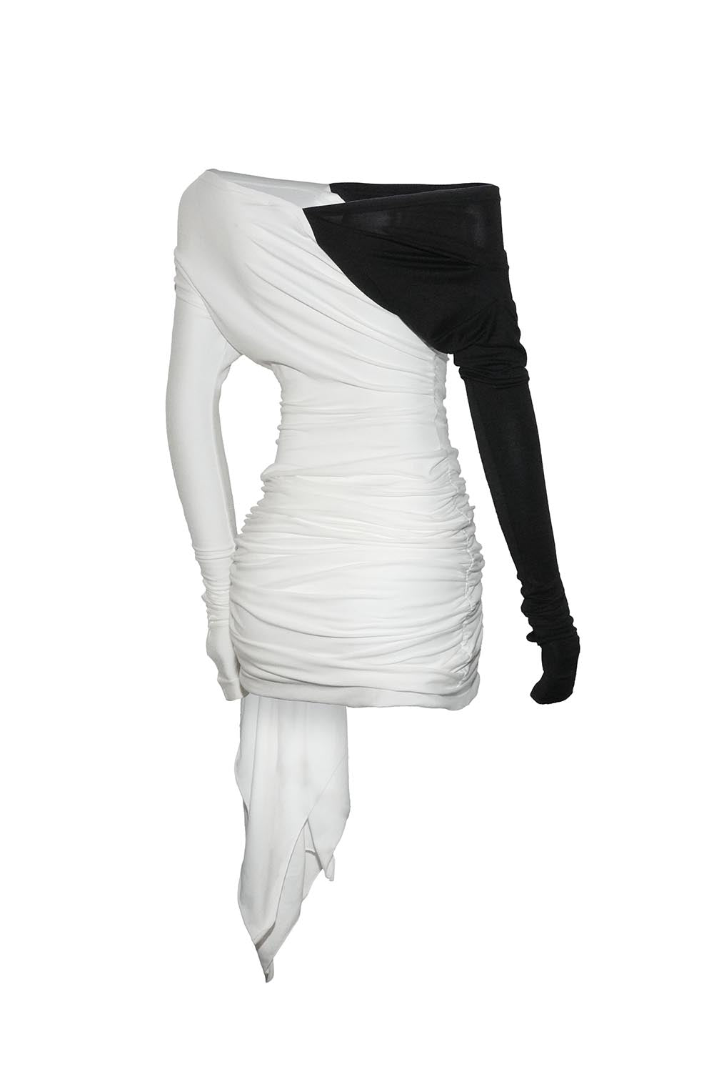 THEREDTHREAD / ザレッドスレッド】S offshoulder draped dress mini